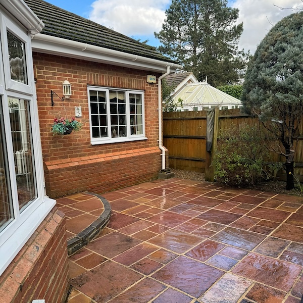 Freshly power washed garden in Atkinson