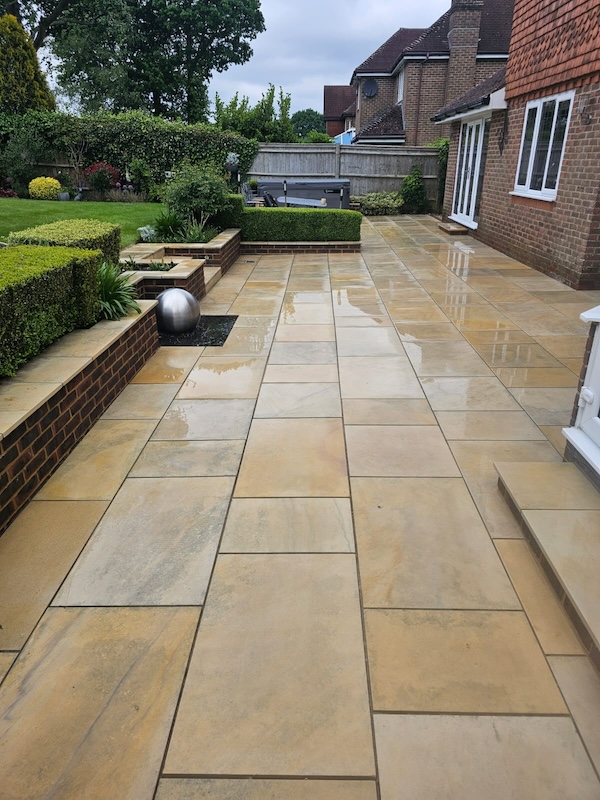 Power washed tiles garden in Lavender Close